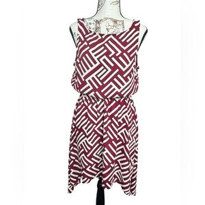 Pixley Slip on High-lo Hemline Sleeveless Dress w/Geometric Design size small